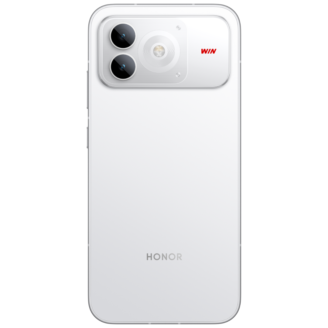 HONOR WIN Turbo 2 in White back view with the round camera ring