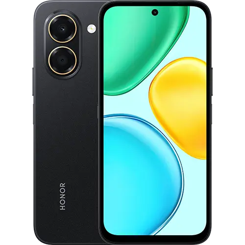 HONOR X7e Dual SIM in Midnight Black, front and back