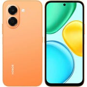 HONOR X7e Dual SIM in Sunrise Orange, back and front view