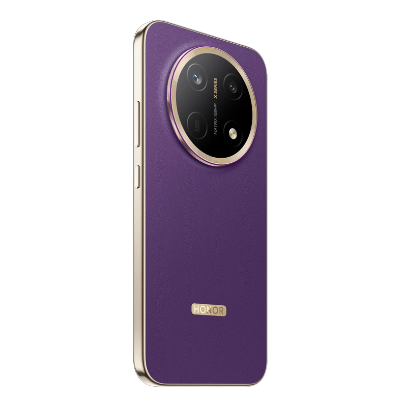 هاتف هونر X9e Pro بلون Deep Purple من الخلف بزاوية تظهر وحدة الكاميرا والإطار