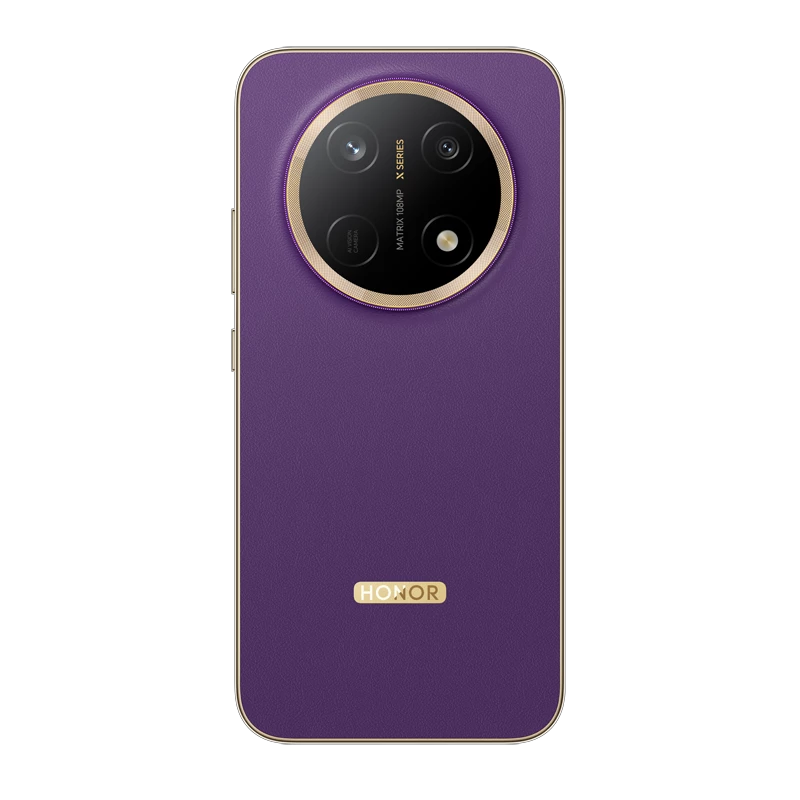 هاتف هونر X9e Pro بلون Deep Purple من الخلف تظهر وحدة الكاميرا الدائرية مع الكاميرا الرئيسية 108 ميجابكسل