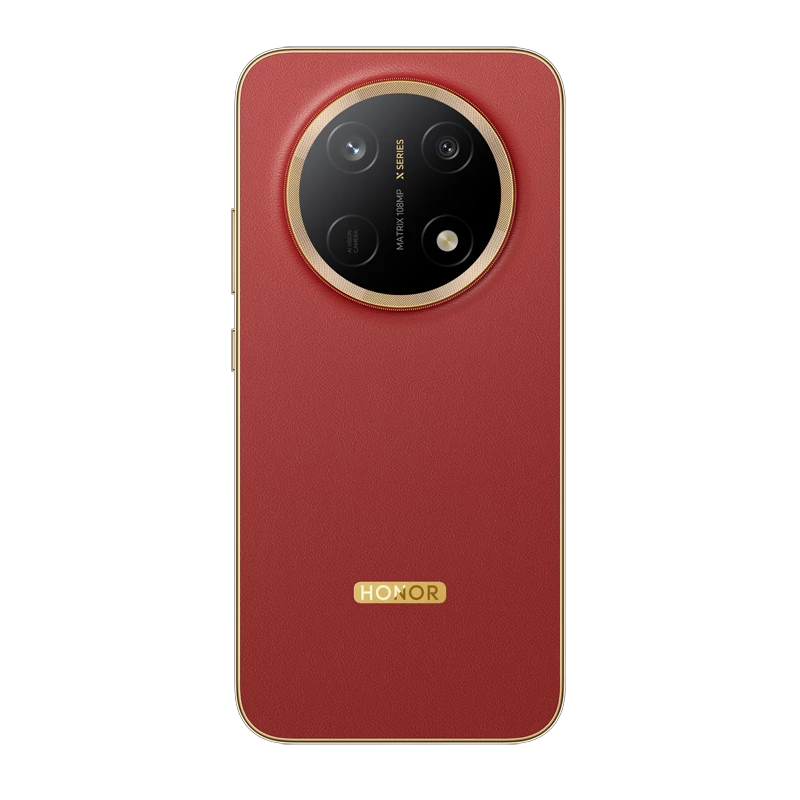 هاتف هونر X9e Pro بلون Reddish Brown من الخلف تظهر وحدة الكاميرا الدائرية مع الكاميرا الرئيسية 108 ميجابكسل