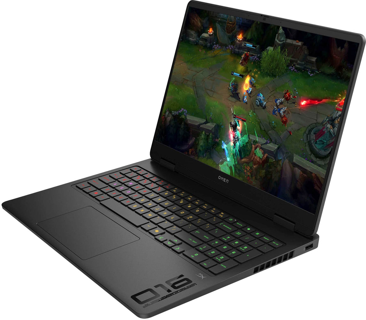 HP OMEN 16-am0073dx gaming laptop front view angled from the left