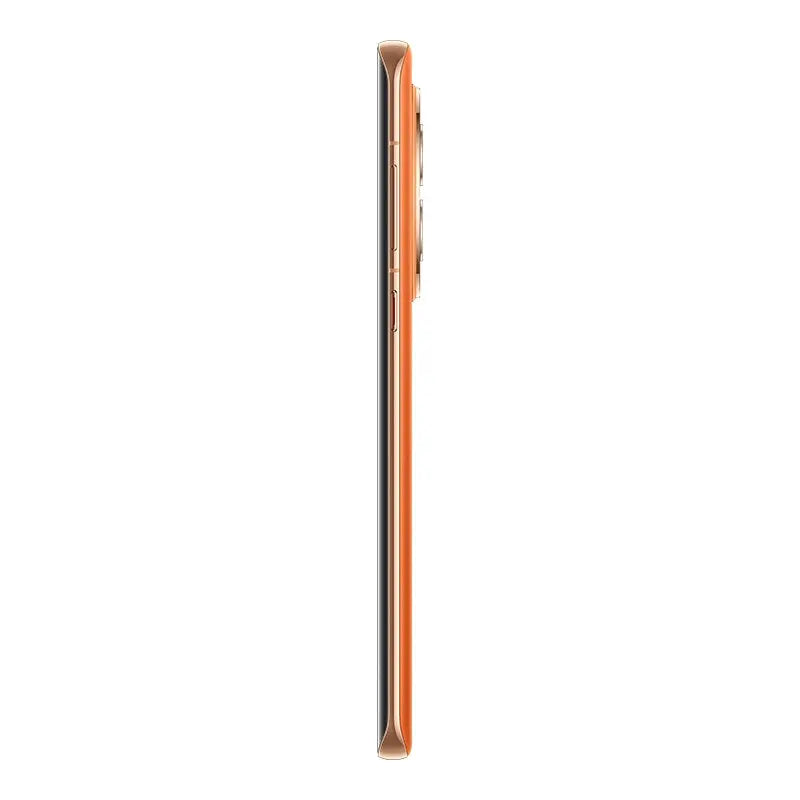 Opposite edge of the HUAWEI Mate 50 Pro in Orange vegan leather