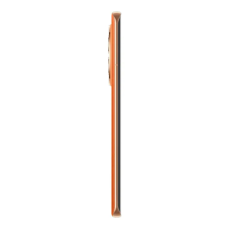 Side profile of the HUAWEI Mate 50 Pro in Orange vegan leather