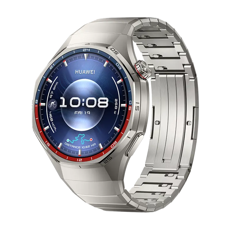 HUAWEI WATCH GT 6 Pro Titanium with titanium strap, angled front view