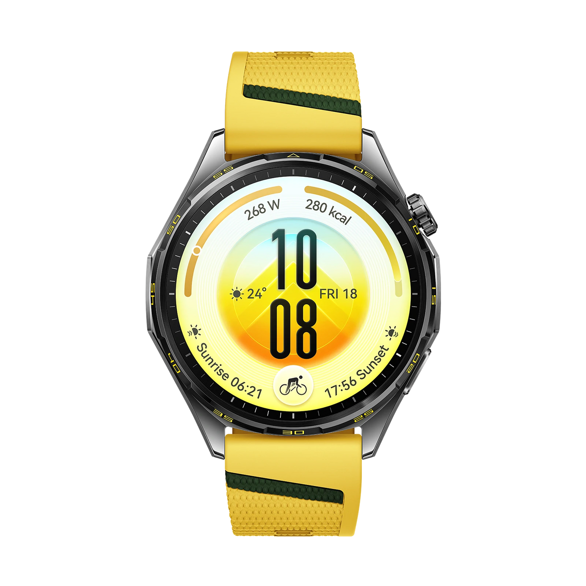 HUAWEI WATCH GT 7 46mm in Yellow, back with the sensor array