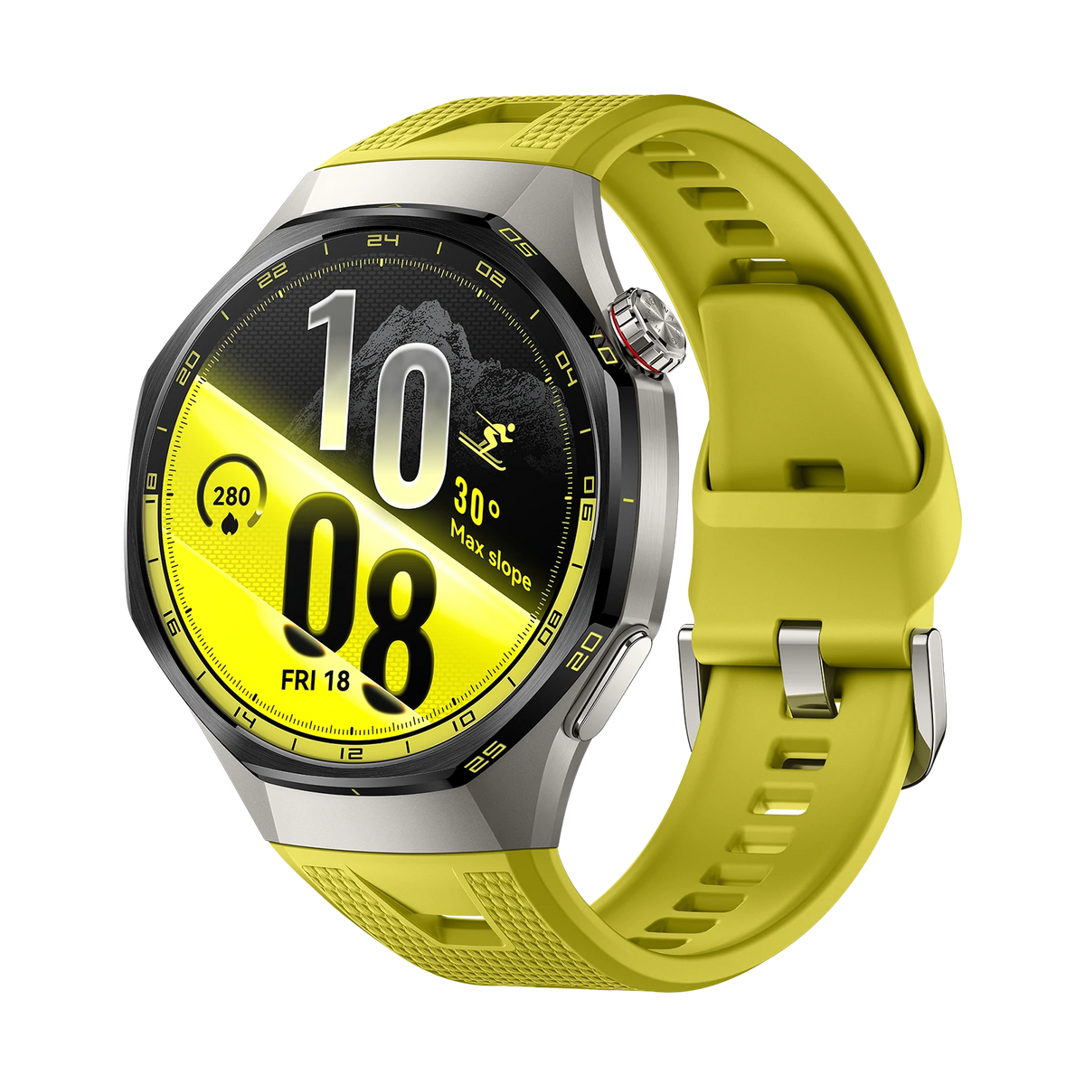 HUAWEI WATCH GT 7 Pro in Yellow, angled front view