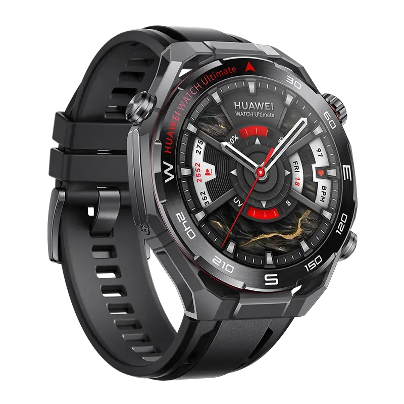 HUAWEI WATCH Ultimate 2 Black, angled view showing the crown and side buttons