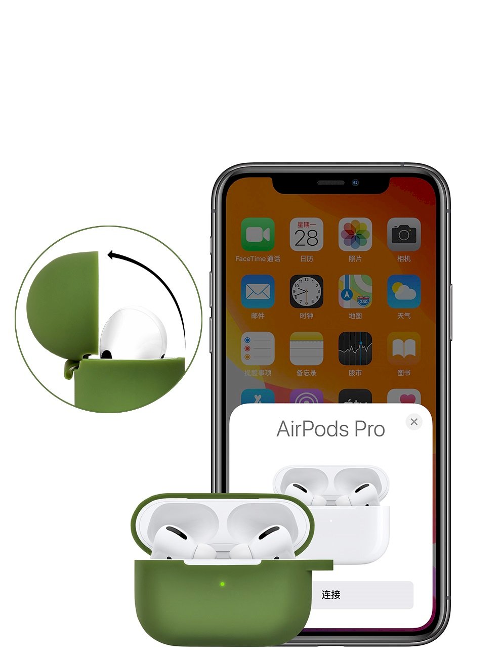 COTEetCI Protective Case For Apple AirPods Pro & AirPods Pro 2  integrated Silicon Case With Hook