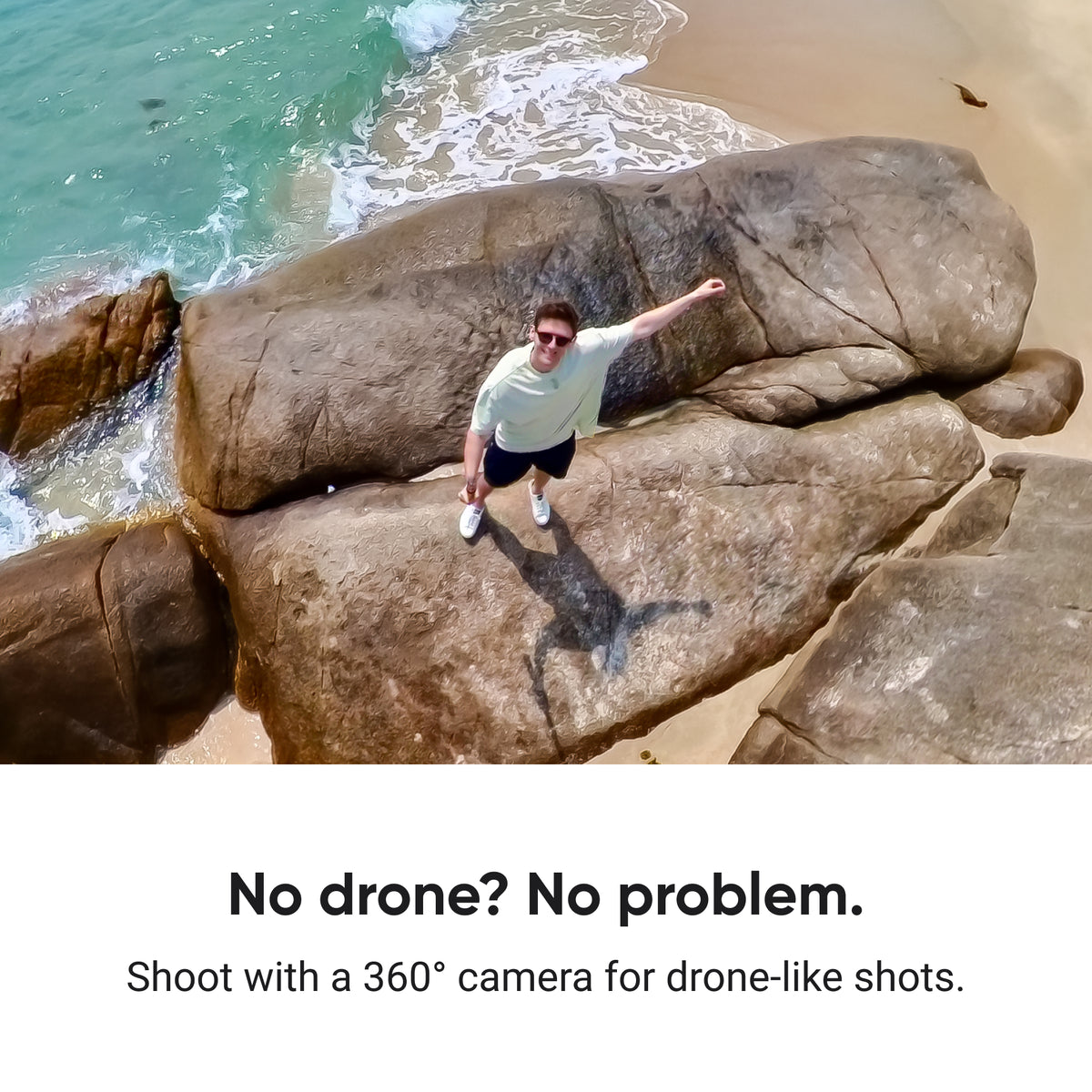 Drone-like shot taken with the Insta360 Enhanced Extended Edition Selfie Stick
