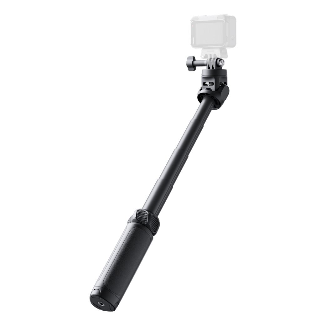 عصا Insta360 Spin Stick ممدودة كعصا سيلفي مع كاميرا أكشن