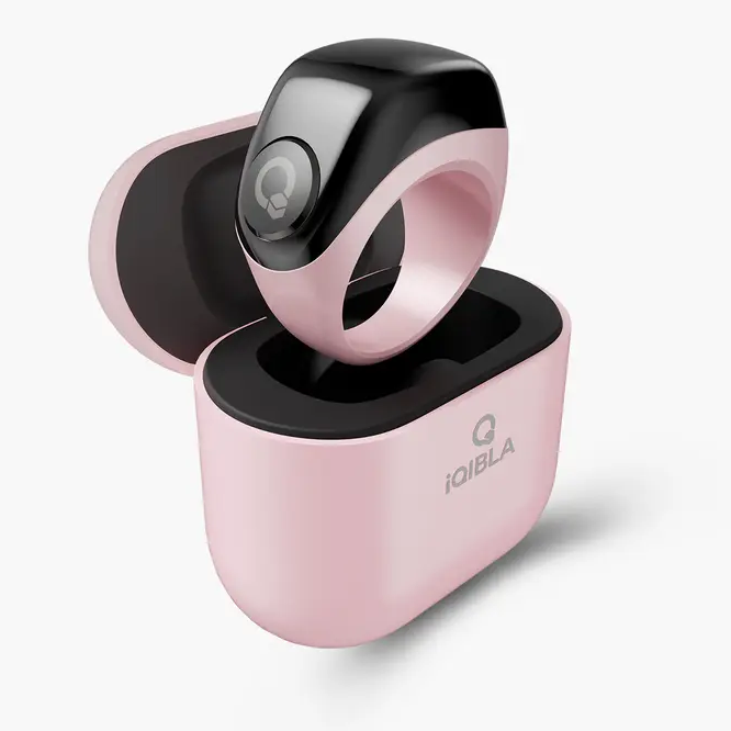 iQibla Zikr Jood in Pink inside its charging case