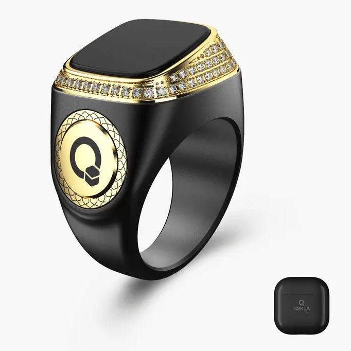 iQibla Zikr M02 Premium smart tasbih ring in Black Gold