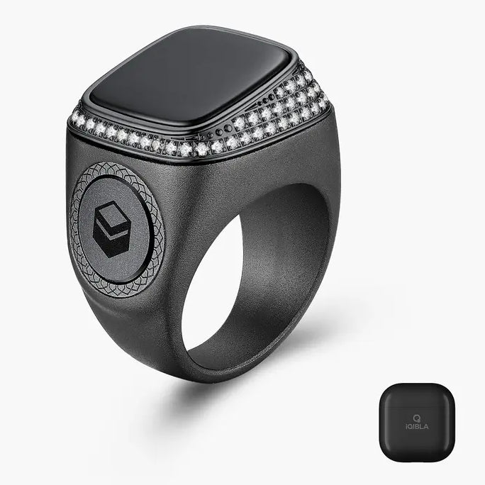 iQibla Zikr M02 Premium smart tasbih ring in Black Gray