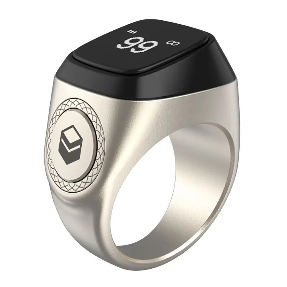 خاتم تسبيح ذكي iQibla Zikr M02 باللون Bright Silver