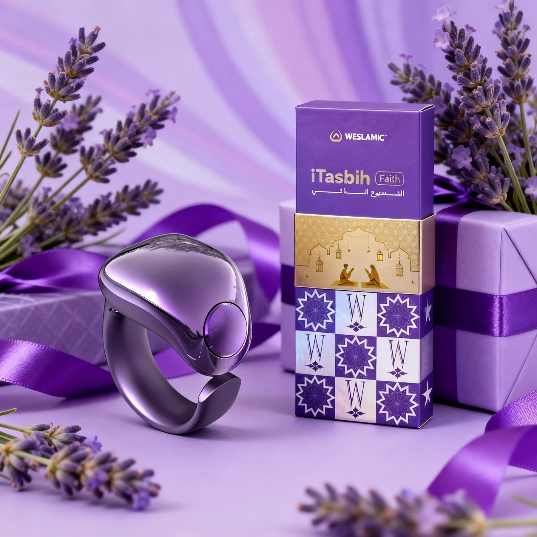 Weslamic iTasbih Lavender Style Ring for Beautiful Lady
