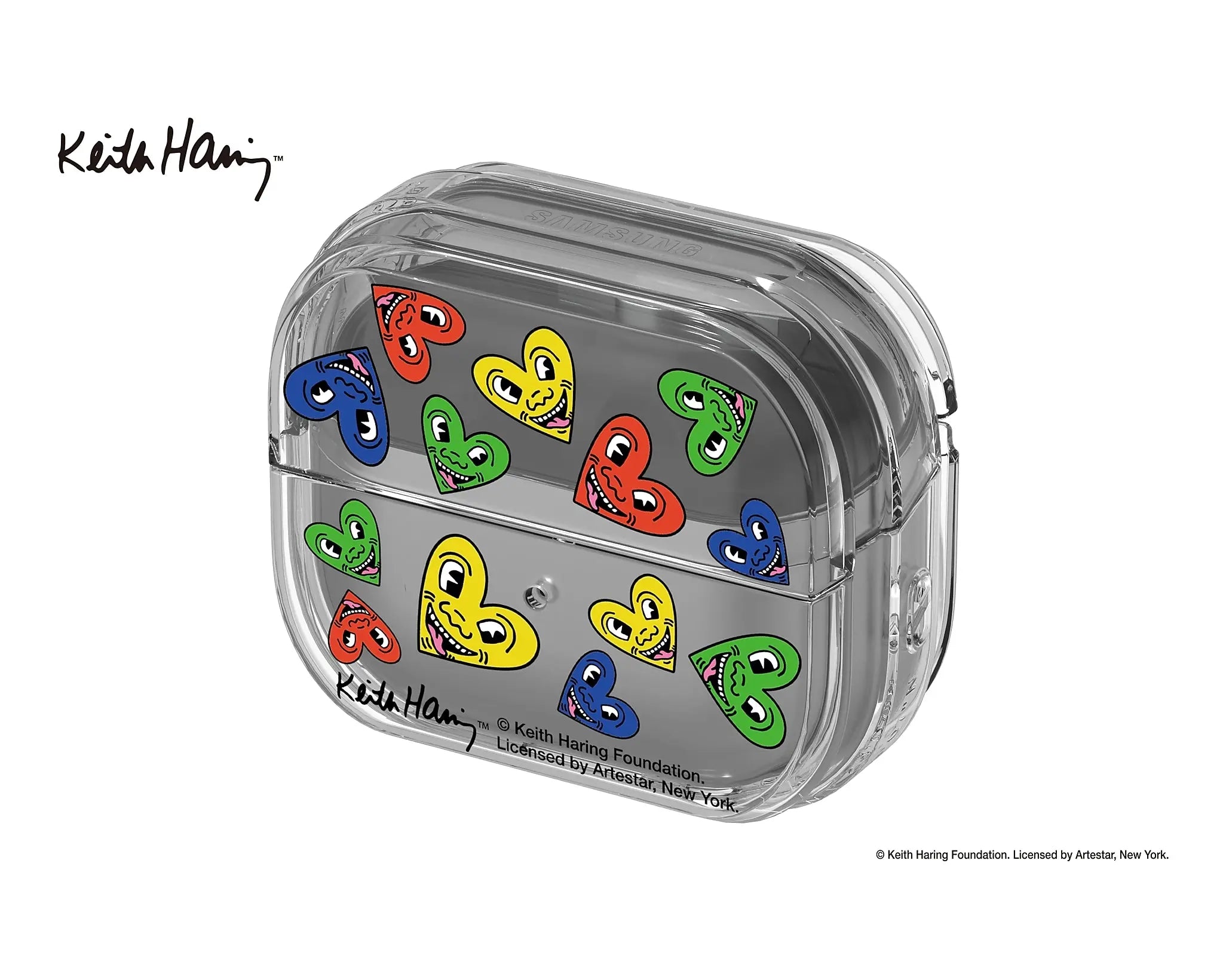 Samsung Keith Haring Heart Clear Cover for Galaxy Buds 3, Buds 3 Pro-Color: Clear---Ennap.com