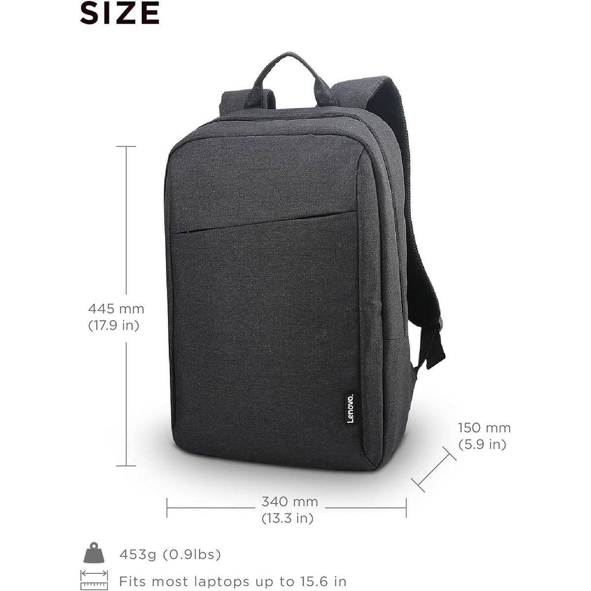 شنطة ظهر لينوفو B210 بلون Black مع الأبعاد والوزن
