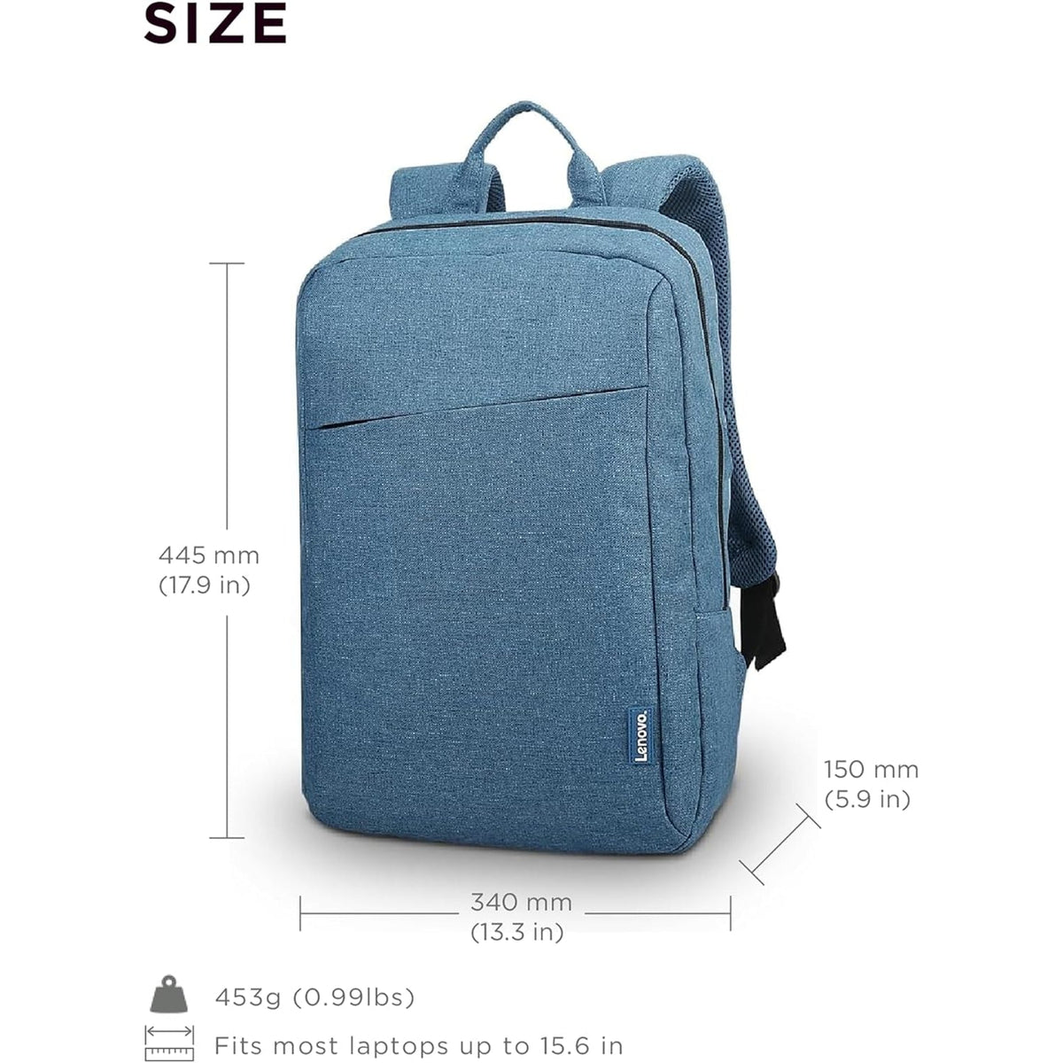 شنطة ظهر لينوفو B210 بلون Blue مع الأبعاد والوزن