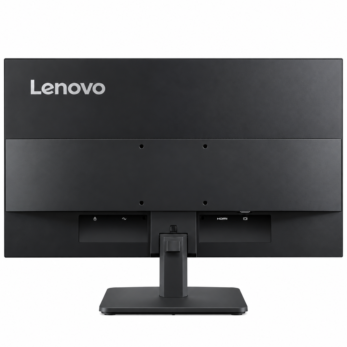 Lenovo L24-4e monitor back view showing the stand and connection area