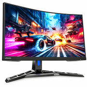 Front view of the Lenovo Legion R32qc-30 31.5-inch curved gaming monitor on its stand