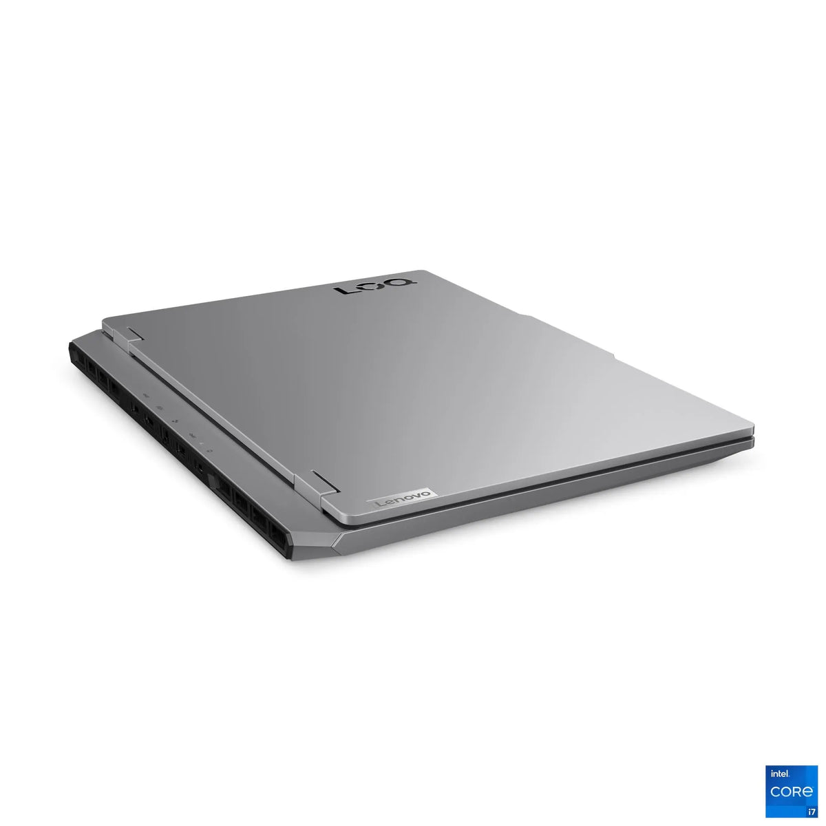 Lenovo LOQ 15IRX10 gaming laptop closed, seen from above at an angle