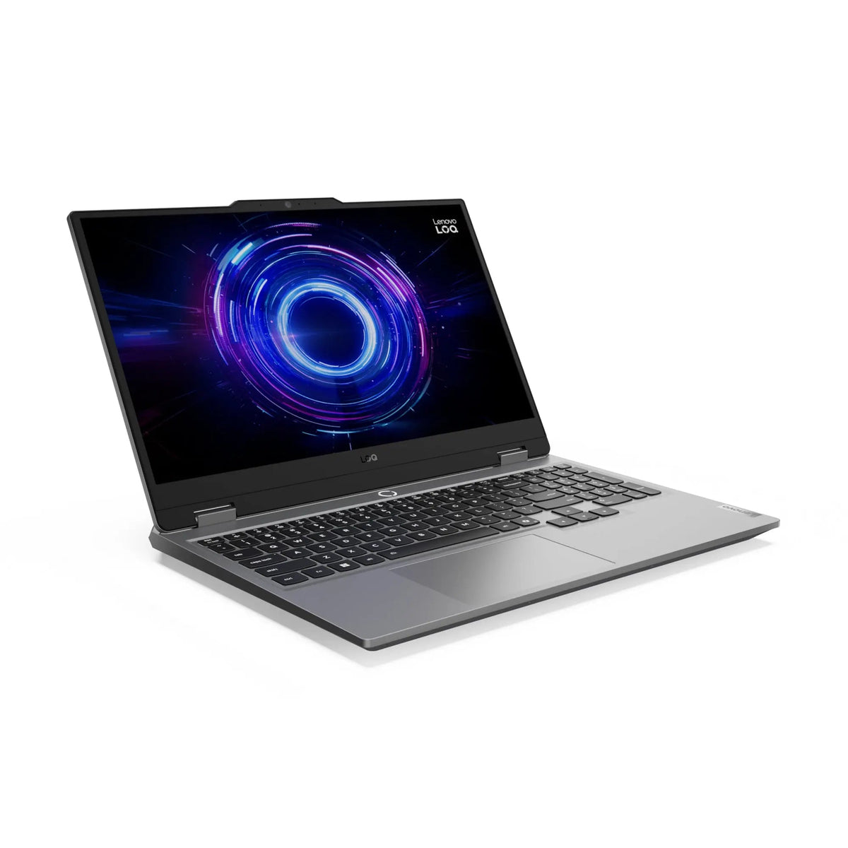 LENOVO LOQ 15IRX10 gaming laptop open at an angle showing the display and keyboard