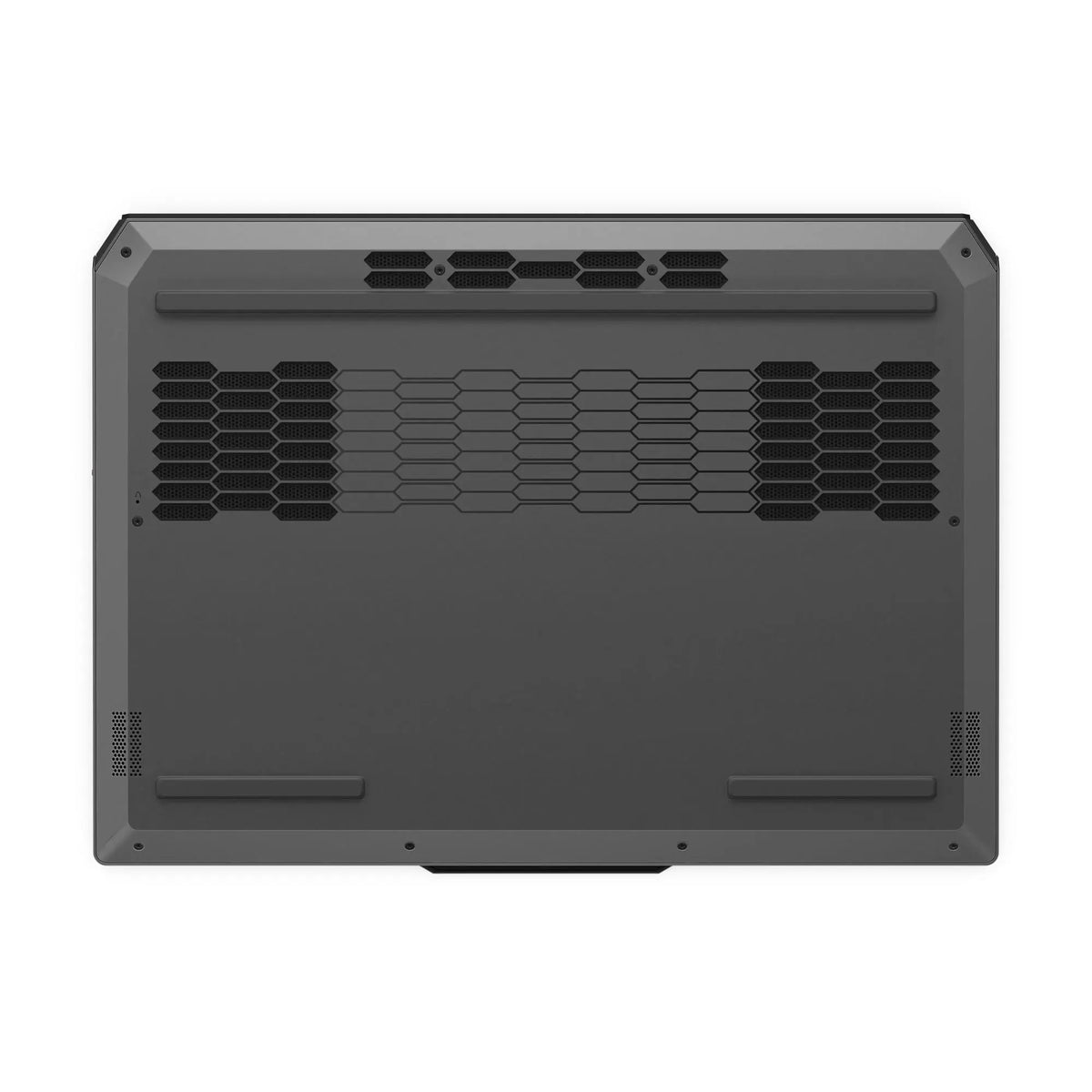 Underside of the LENOVO LOQ 15IRX9 showing the ventilation grilles