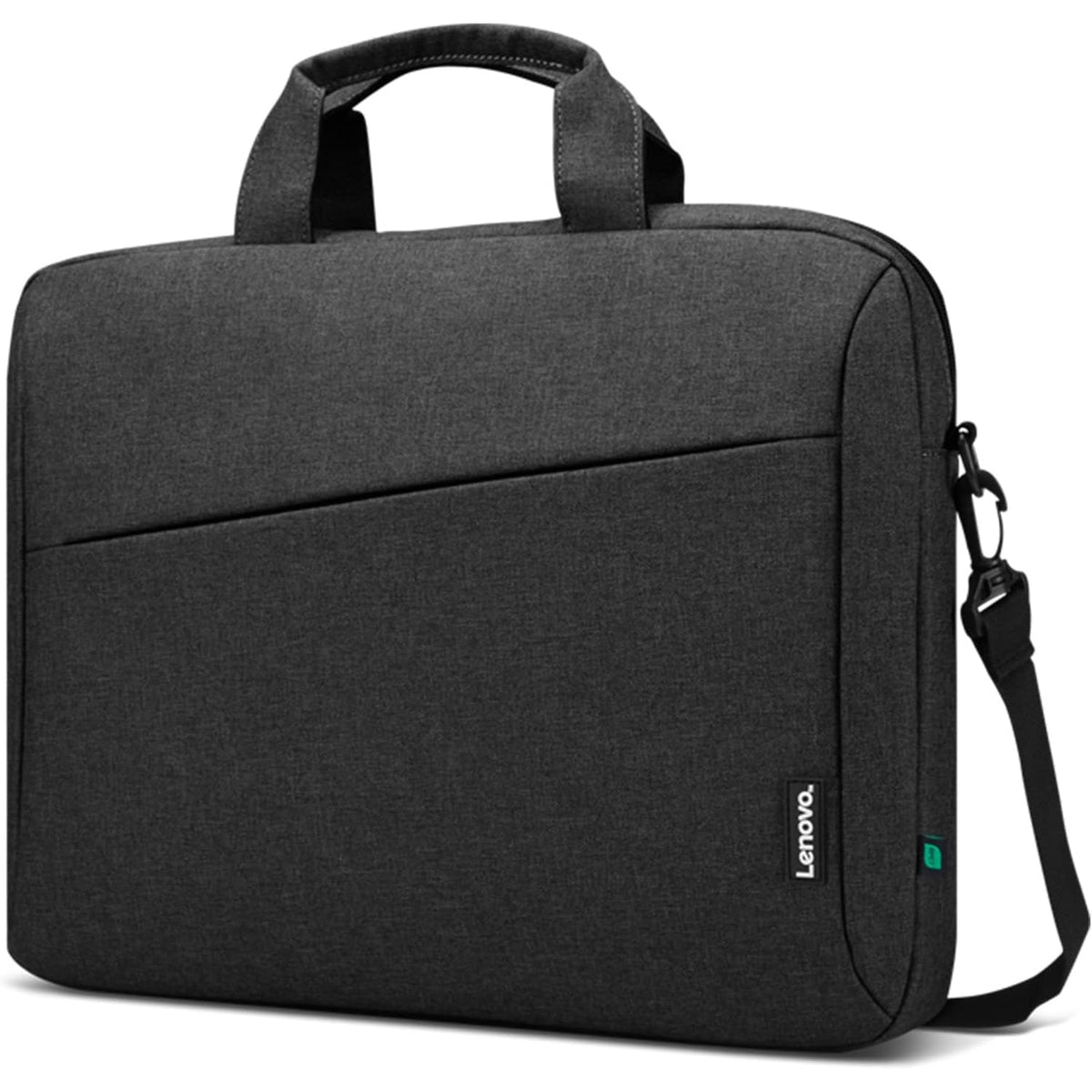 شنطة لابتوب لينوفو T210 ECO بلون Black من الأمام مع حزام الكتف