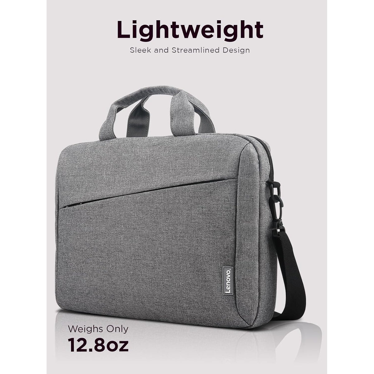 Lenovo T210 15.6-inch Laptop Casual Toploader in Gray, with water-repellent fabric