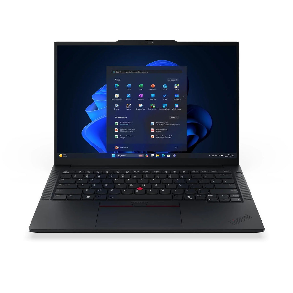 لابتوب لينوفو ThinkPad E14 Gen 7 مفتوح، منظر أمامي