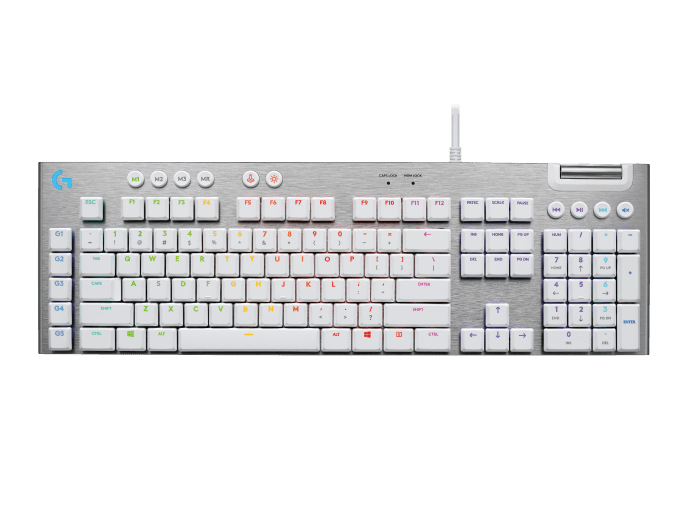 Logitech G815 LIGHTSYNC RGB Mechanical Gaming Keyboard Carbon GL Tactile-Color: White---Ennap.com