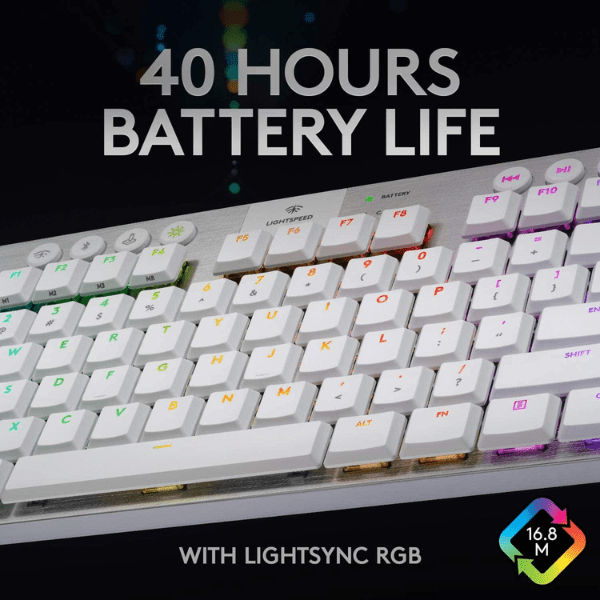عمر بطارية كيبورد لوجيتك G913 TKL مع إضاءة LIGHTSYNC RGB
