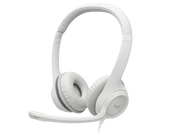 Logitech H390 USB Headset with Noise-Cancelling Mic-Color: Off-white---Ennap.com
