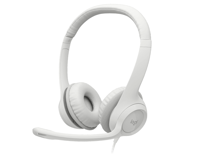 Logitech H390 USB Headset with Noise-Cancelling Mic-Color: Off-white---Ennap.com