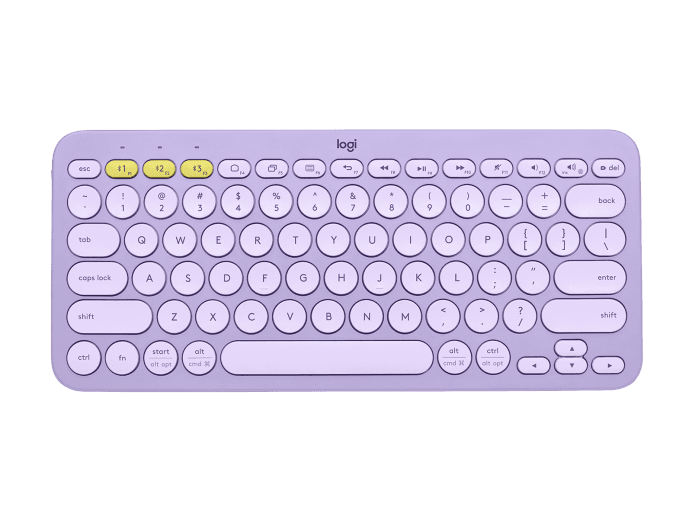 Logitech K380 Multi Device Wireless Keyboard-Color: Lavender Lemonade---Ennap.com
