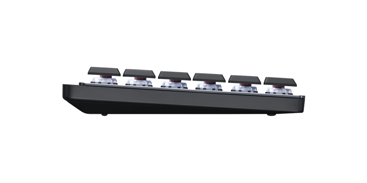 Low-profile side view of the Logitech MX Mechanical
