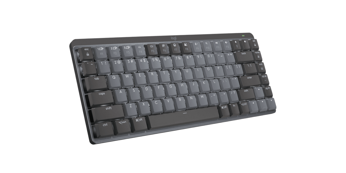 Three-quarter view of the Logitech MX Mechanical Mini