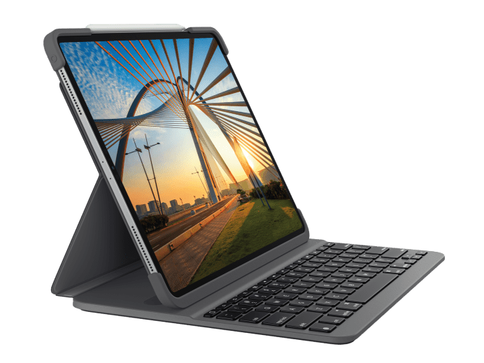Logitech Slim Folio Pro Backlit Keyboard Case with Bluetooth For iPad