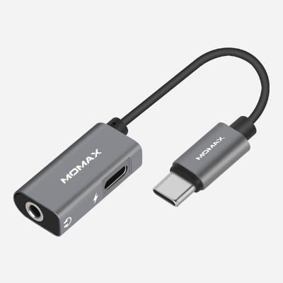Momax One Link 2 in 1 Type-C to 3.5mm Headphone and Charging Adapter