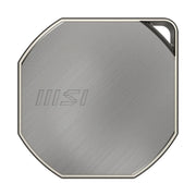 MSI DATAMAG 40Gbps magnetic portable SSD in gray, front view with the MSI logo