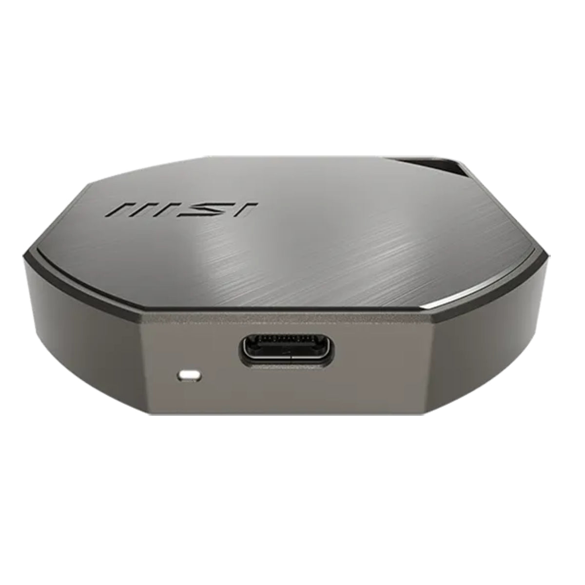 MSI DATAMAG 40Gbps portable SSD side view showing the USB-C port