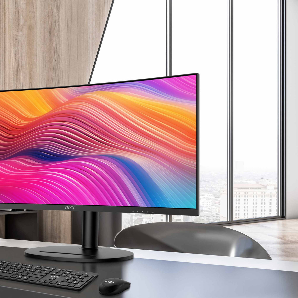 MSI Modern MD342CQP on a desk