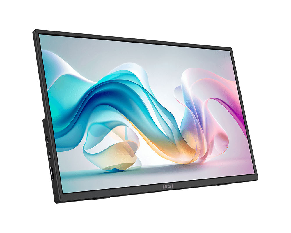 الشاشة المحمولة MSI PRO MP165 E6 من الأمام بزاوية جانبية