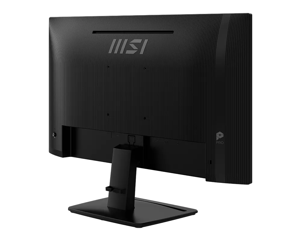 شاشة MSI PRO MP242 E14A من الخلف بزاوية مائلة