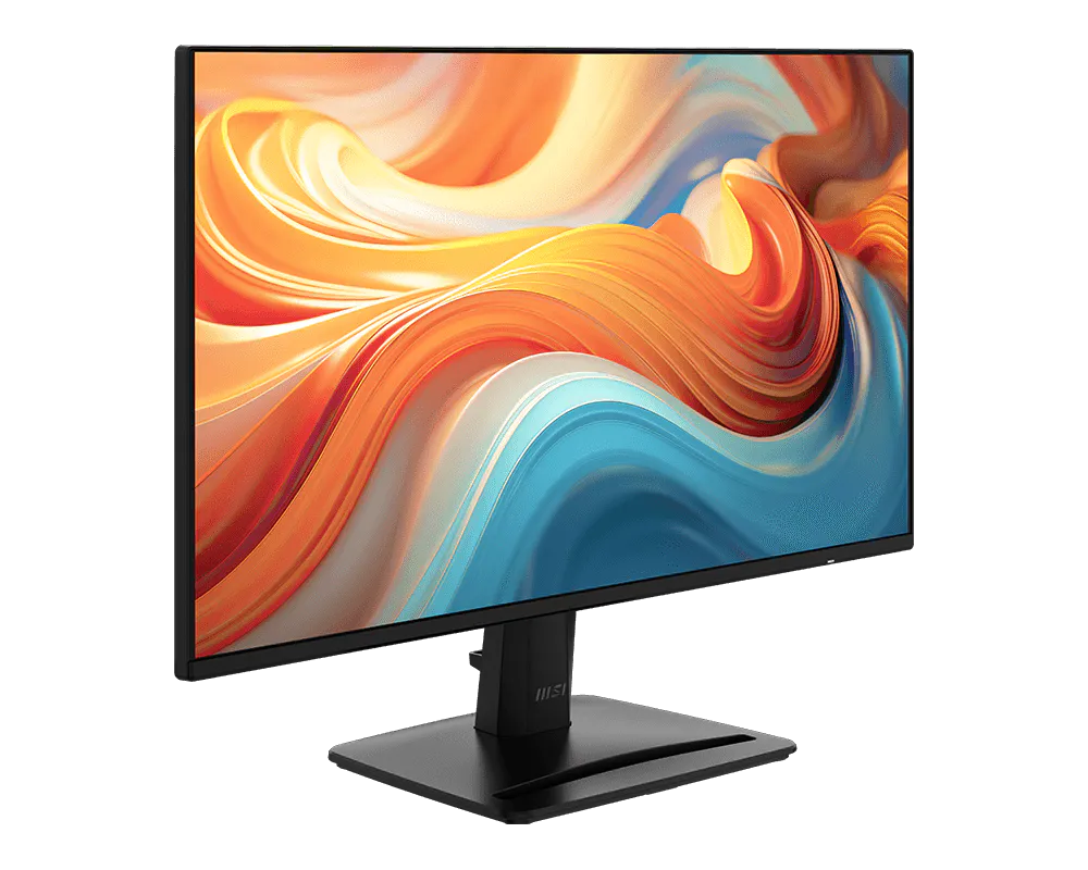 شاشة MSI PRO MP242 E14A من الأمام بزاوية مائلة إلى اليسار