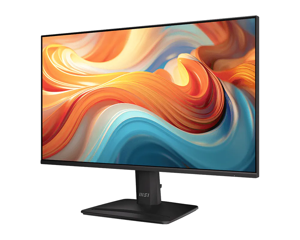 شاشة MSI PRO MP242 E14C من الأمام بزاوية مائلة إلى الجهة الأخرى