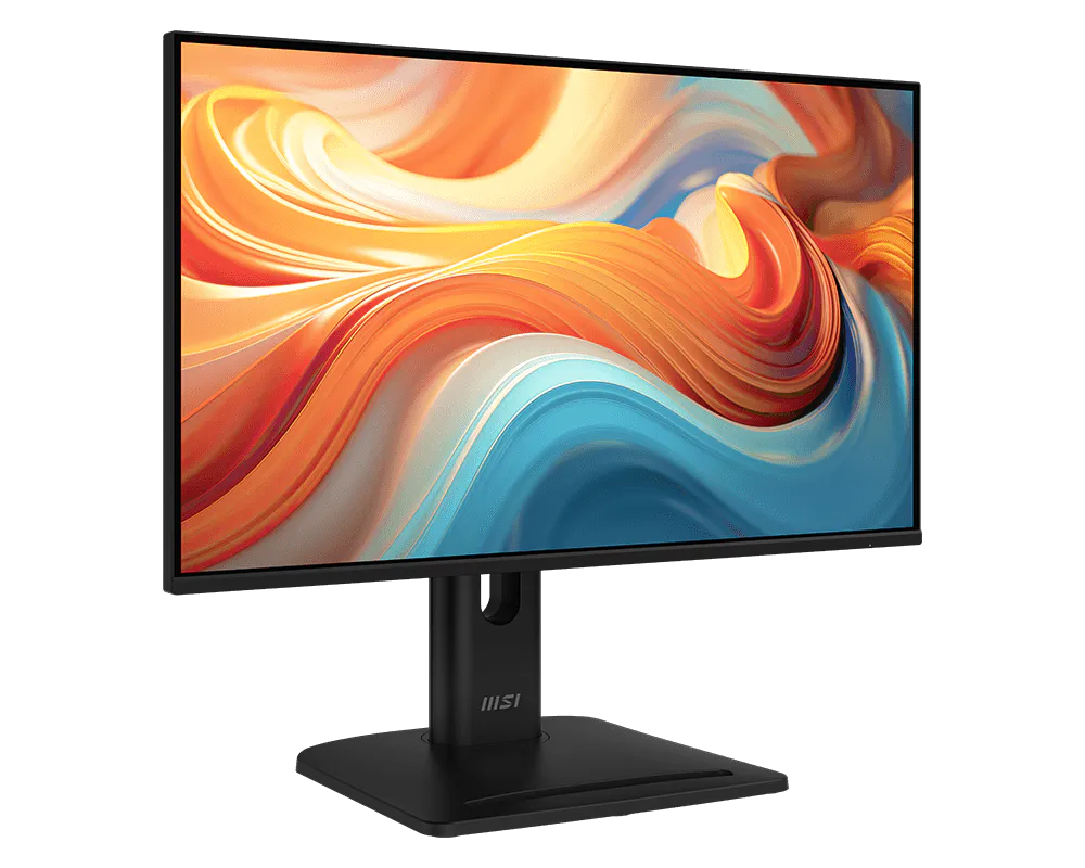 شاشة MSI PRO MP245PG E14 من الأمام بزاوية مائلة