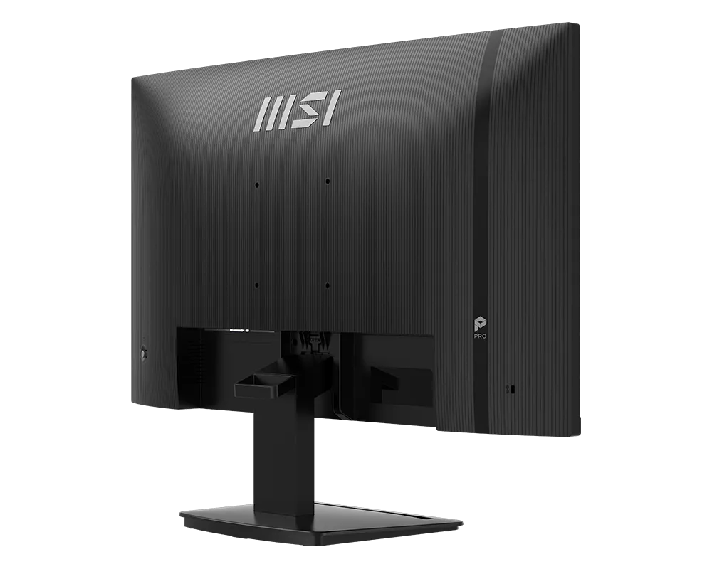 شاشة MSI PRO MP273 E14A من الخلف بزاوية مائلة